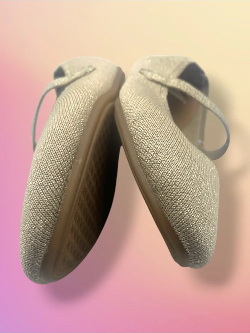 NWT AEROSOLES Shimmer Knit Mary Jane Flats in Light Gold Size 7 - Picture 13 of 13